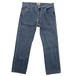 Levis 501 Original Straight Leg Mens 36x30 Blue Medium Wash Button Fly Jeans